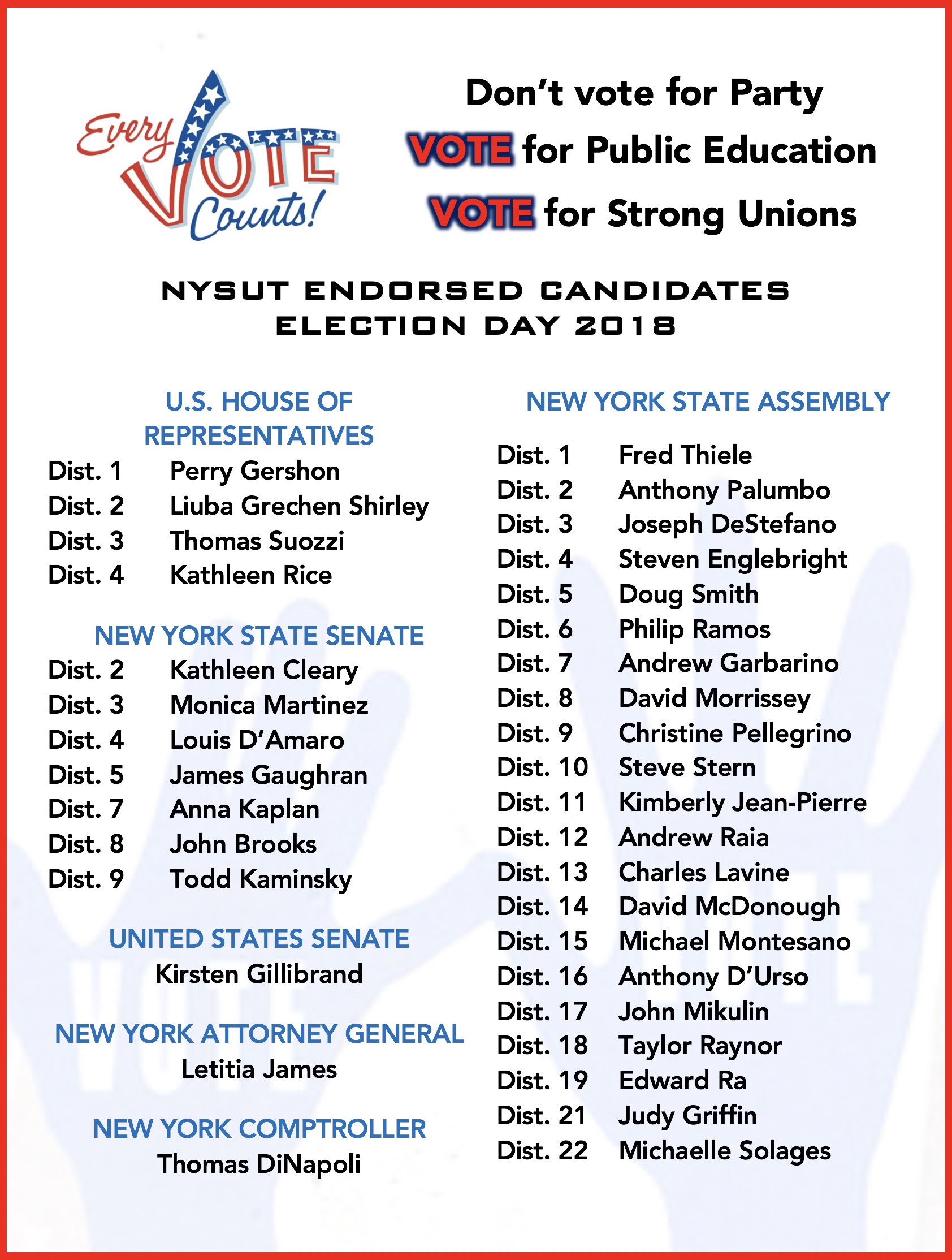 NYSUT LI Endorsed Candidates